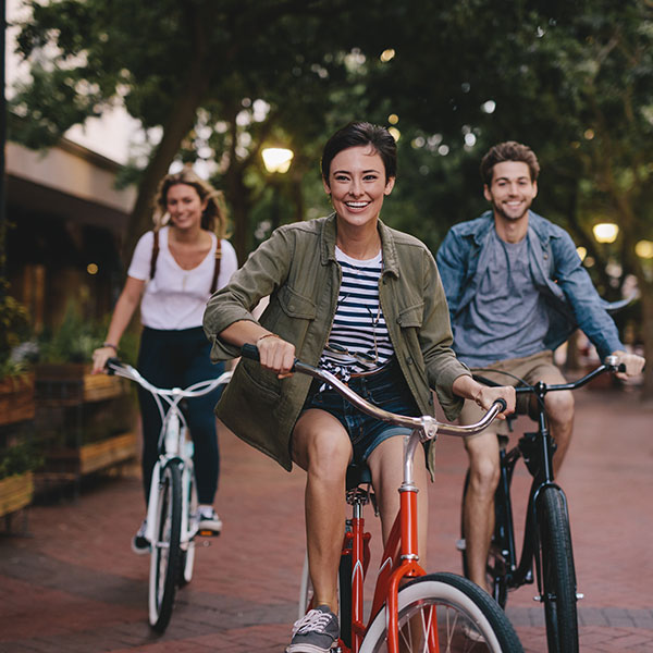 Group of Friends on Bikes Group of Friends on Bikes